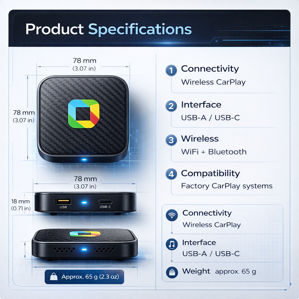 ✨ Wireless CarPlay & Android Auto Adapter – Easy Plug-and-Play Smart Car AI Box for iOS & Android