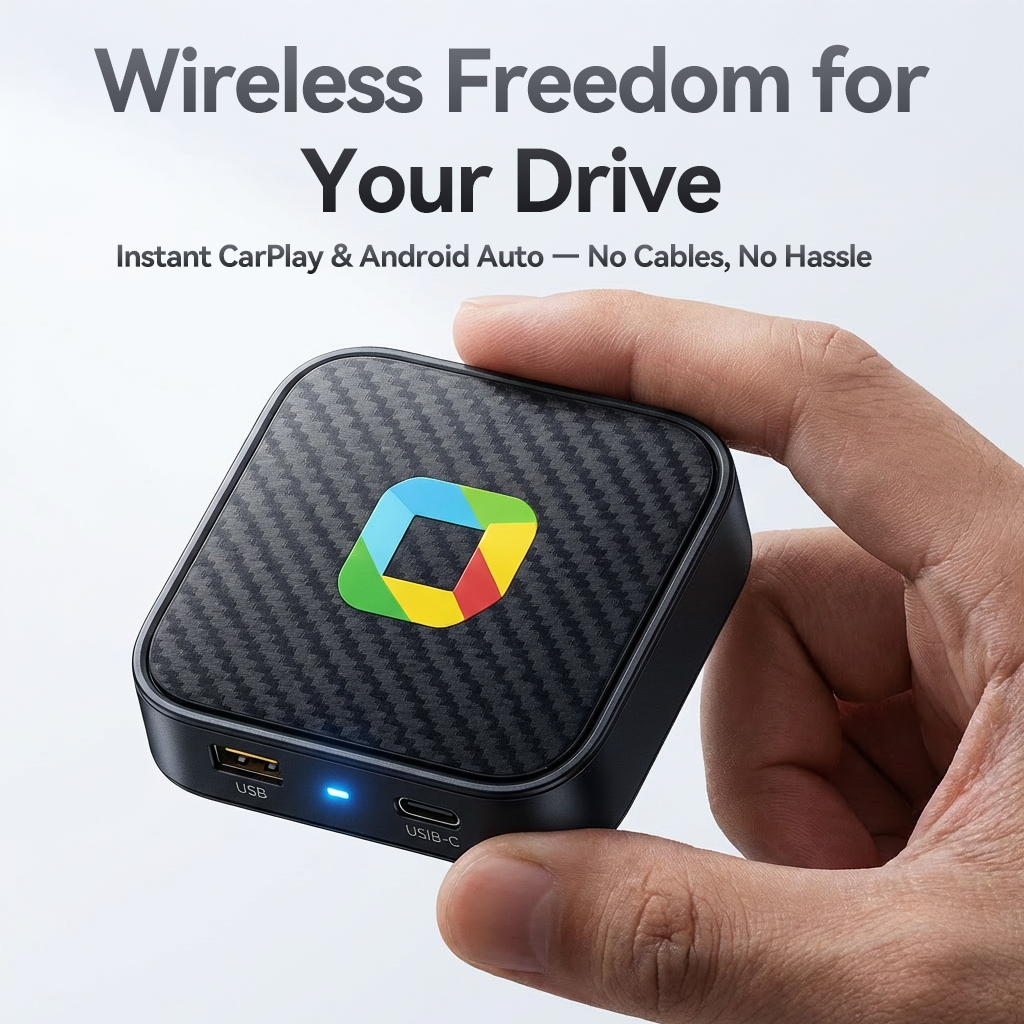 ✨ Wireless CarPlay & Android Auto Adapter – Easy Plug-and-Play Smart Car AI Box for iOS & Android