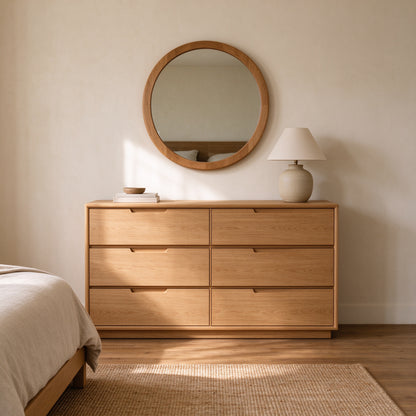 Wren Oak 6-Drawer Dresser