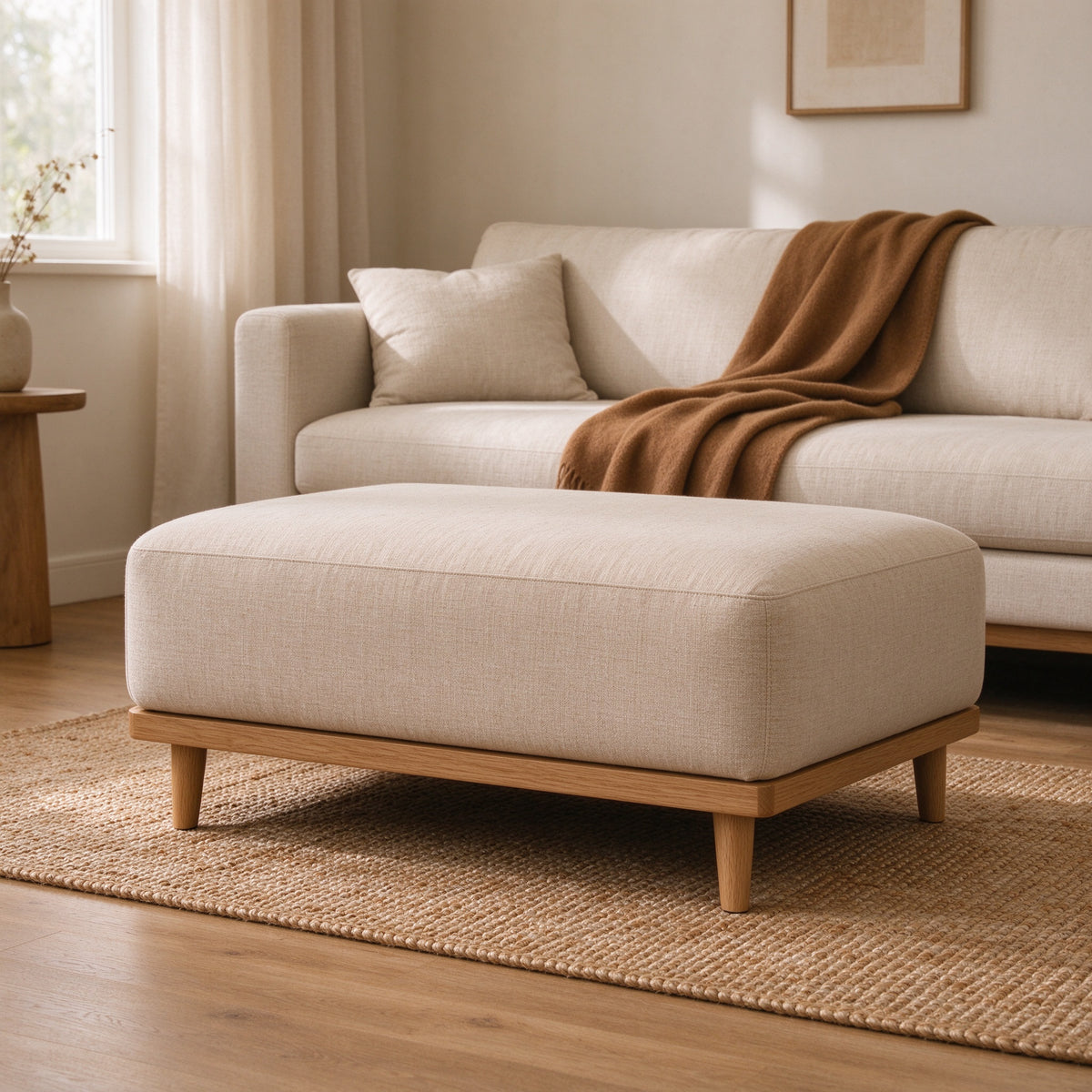 Haven Linen Ottoman