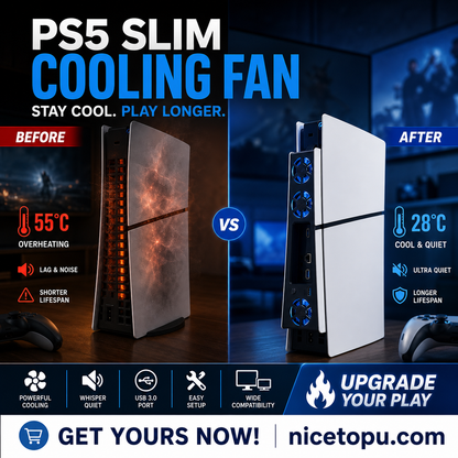 🔥Limited time 50% off！🌬️Must-have for summer gamers！❄️External Cooling Fan for PS5 Slim