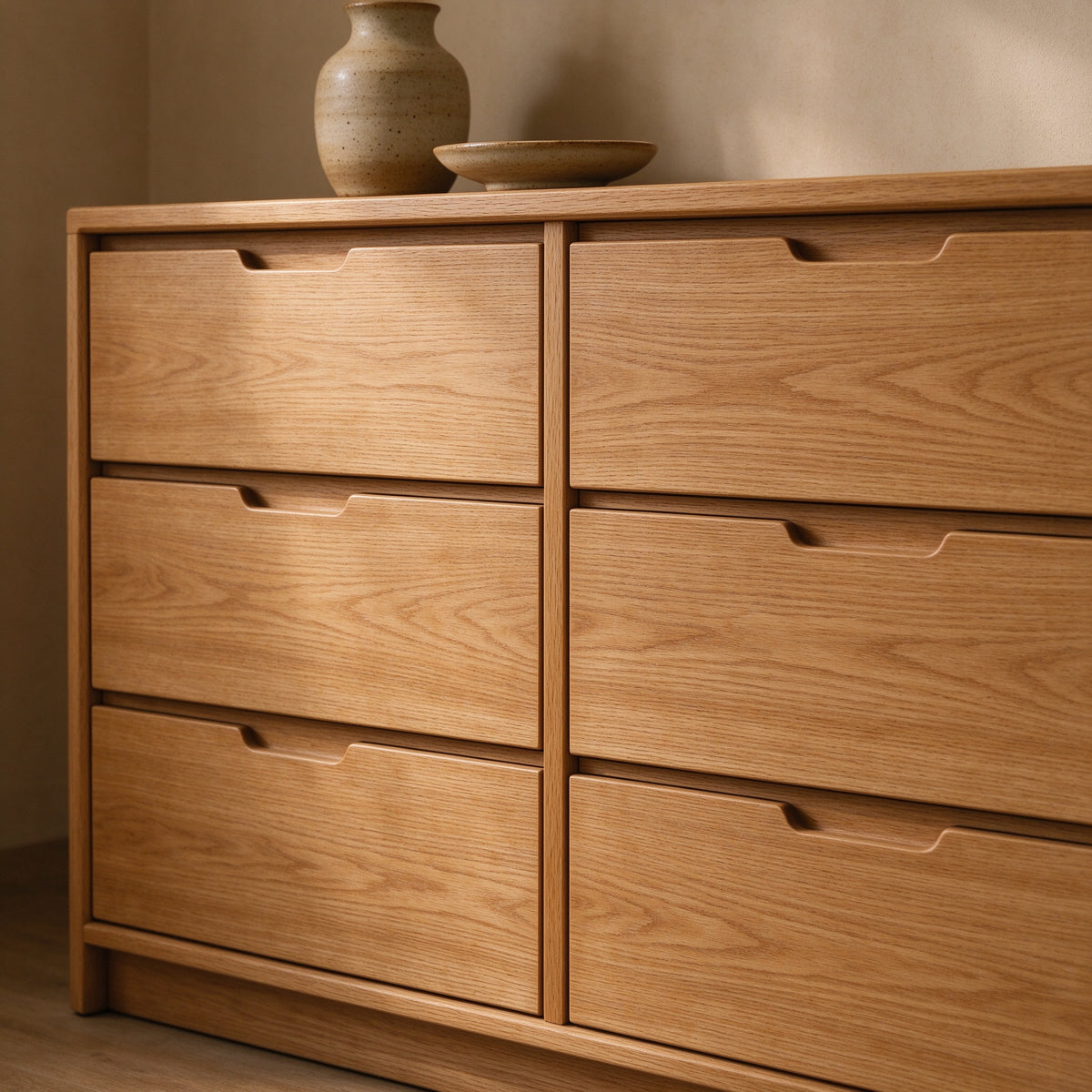Wren Oak 6-Drawer Dresser