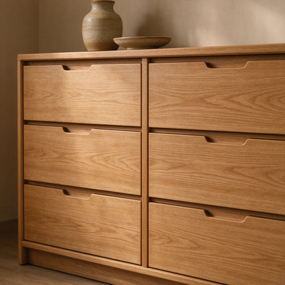 Wren Oak 6-Drawer Dresser