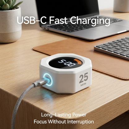 ⏳ Gravity Flip Timer Cube – Rechargeable Productivity Timer with Preset Countdown for Study, Work & Focus