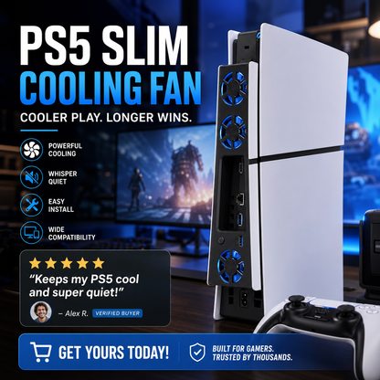 🔥Limited time 50% off！🌬️Must-have for summer gamers！❄️External Cooling Fan for PS5 Slim