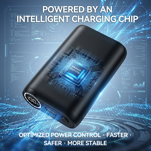 🔋 20,000mAh Smart Power Bank – LED Battery Ring, Fast Charging Portable Charger for Mobile Devices