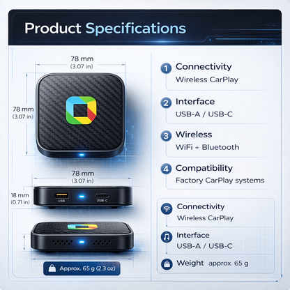 ✨ Wireless CarPlay & Android Auto Adapter – Easy Plug-and-Play Smart Car AI Box for iOS & Android