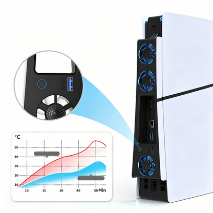 🔥Limited time 50% off！🌬️Must-have for summer gamers！❄️External Cooling Fan for PS5 Slim