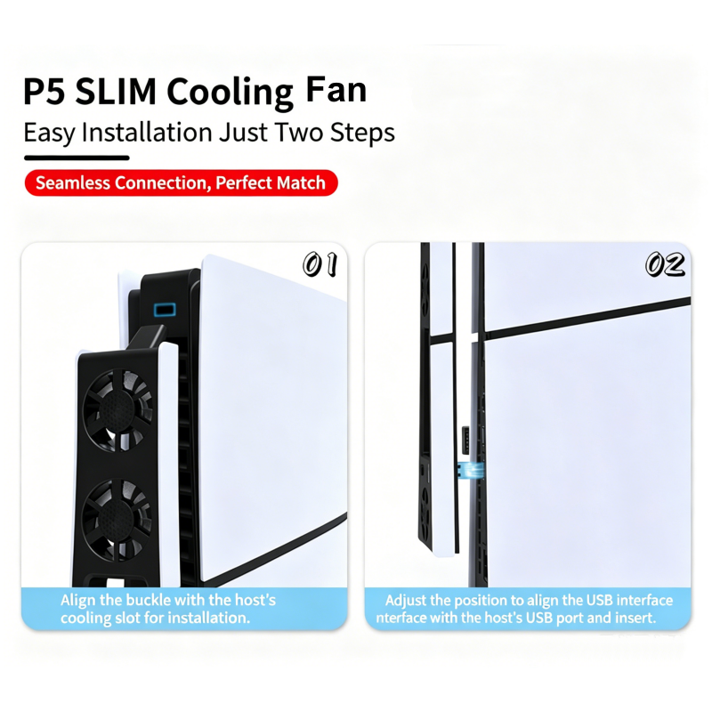 🔥Limited time 50% off！🌬️Must-have for summer gamers！❄️External Cooling Fan for PS5 Slim